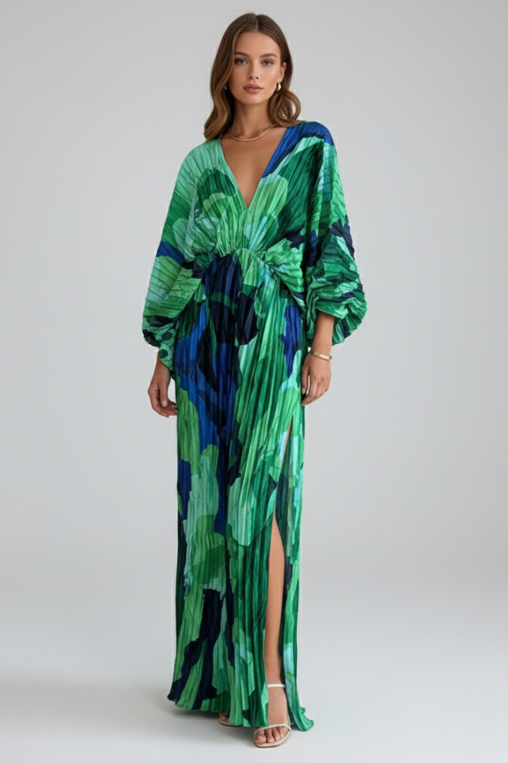 Geneva™ | Plisseekleid mit V-Ausschnitt