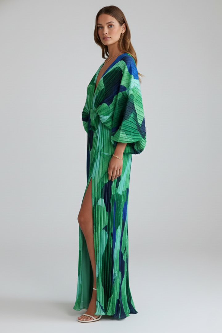 Geneva™ | Plisseekleid mit V-Ausschnitt