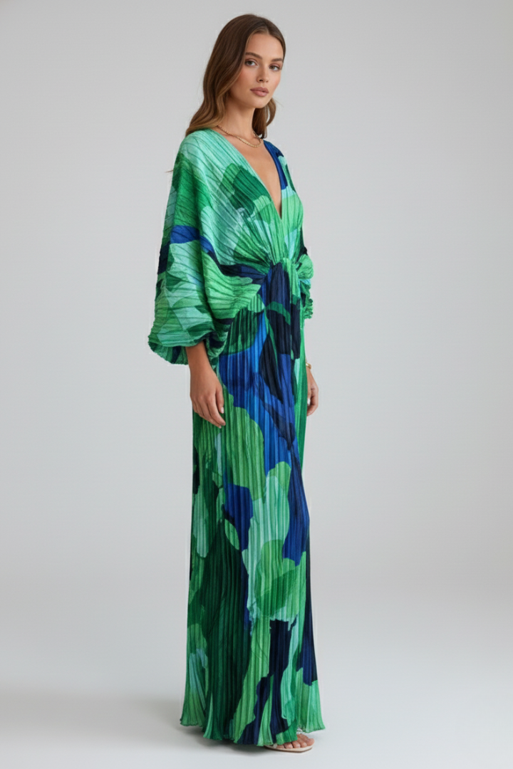 Geneva™ | Plisseekleid mit V-Ausschnitt
