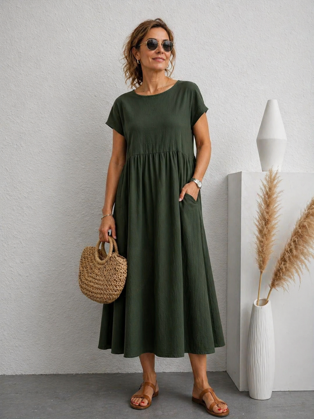 Ingrid | Elegant fließendes Midikleid
