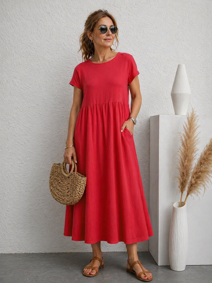 Ingrid | Elegant fließendes Midikleid