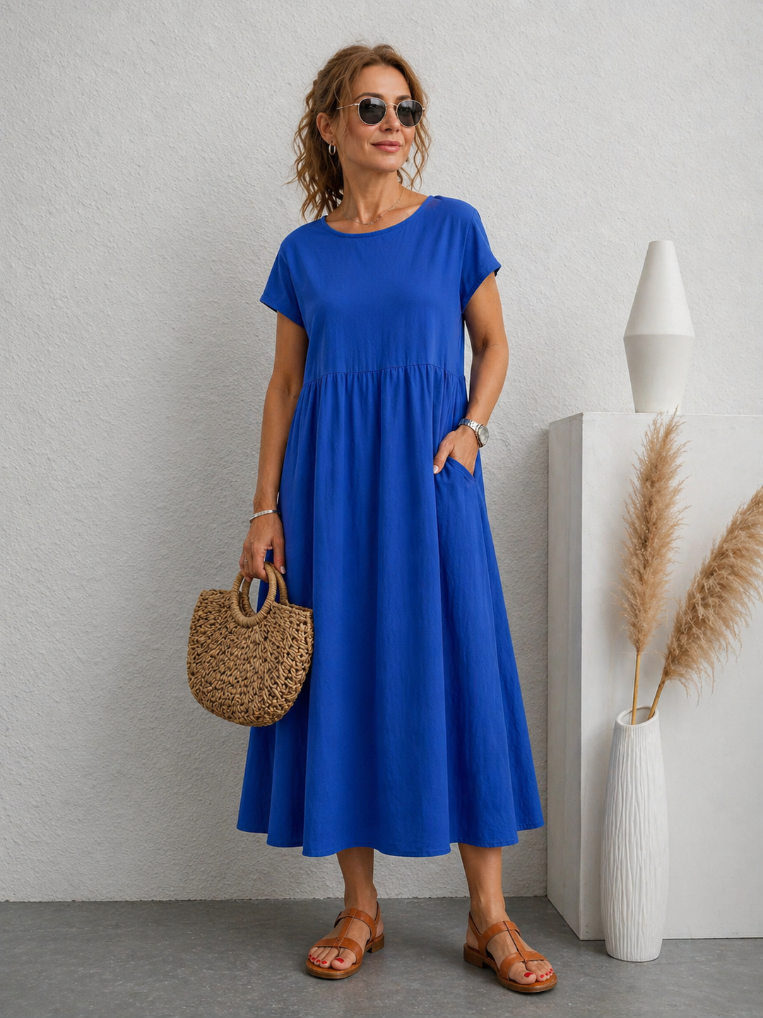 Ingrid | Elegant fließendes Midikleid