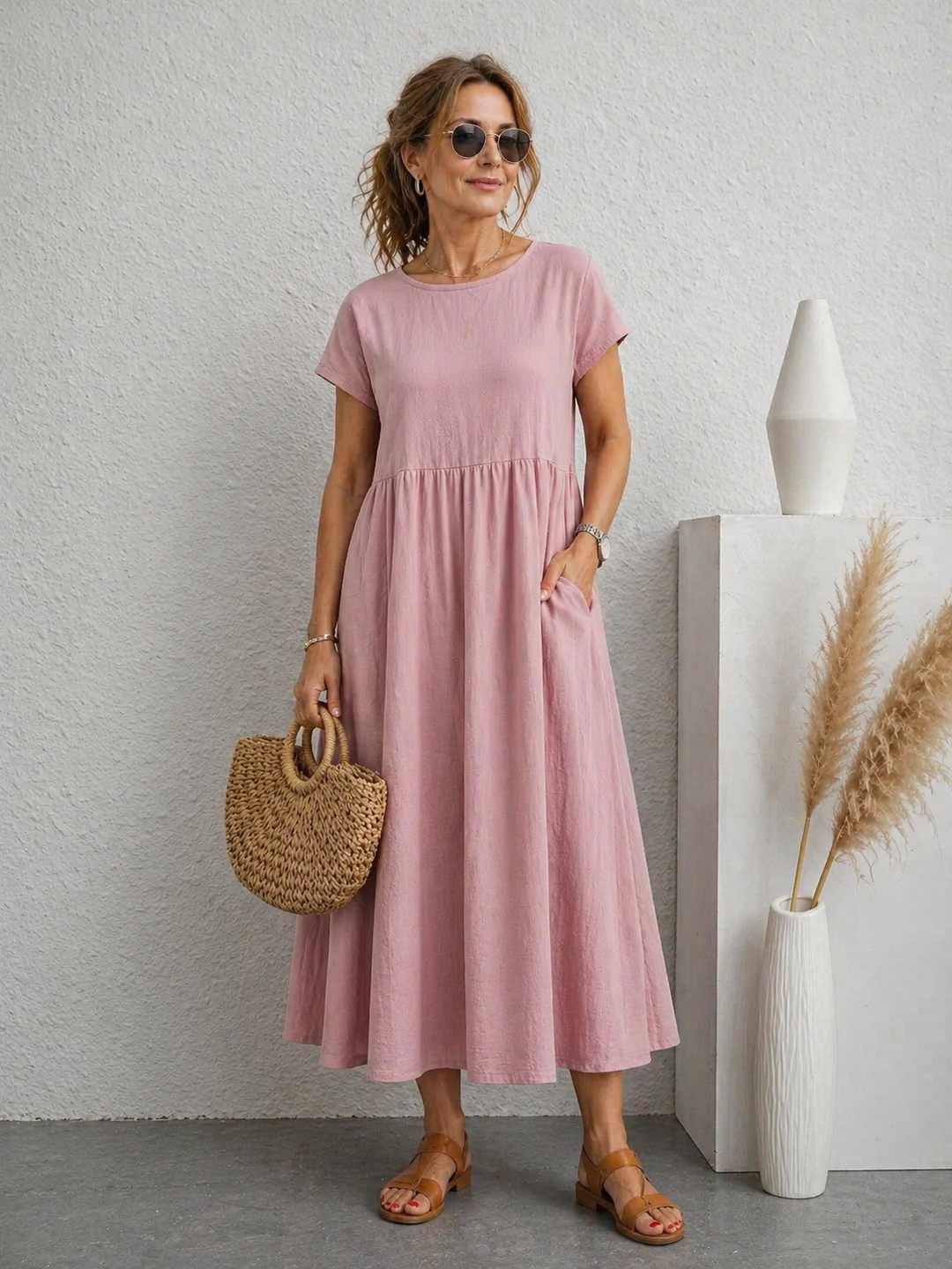 Ingrid | Elegant fließendes Midikleid