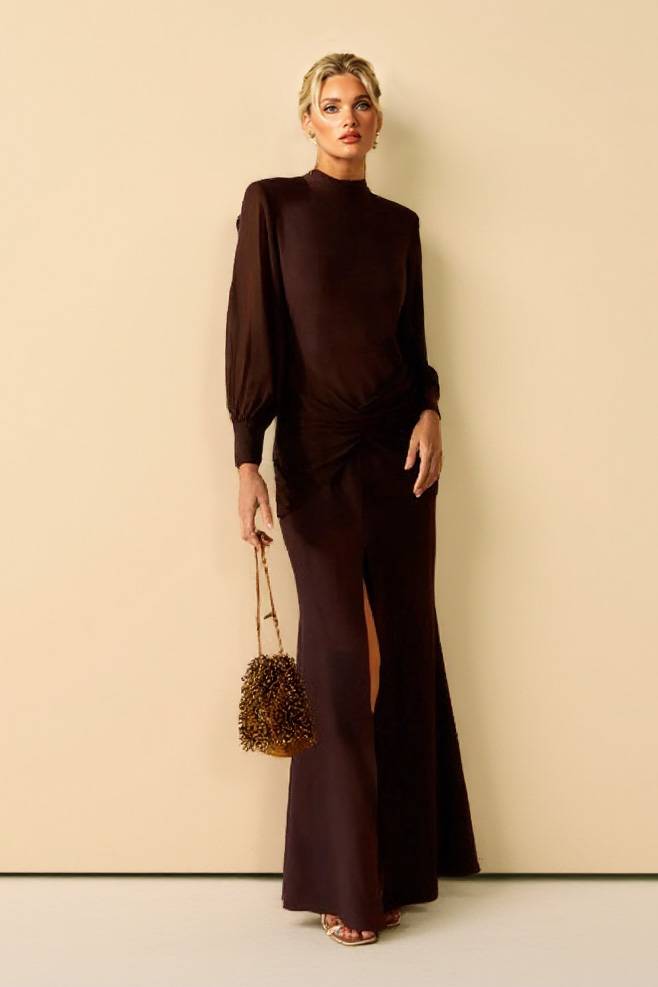 Nina™ | Meerjungfrauen-Maxikleid mit Frontschlitz