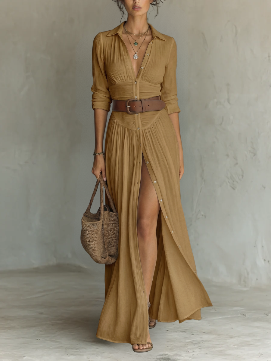 Tina | Maxi-kleid mit Reverskragen