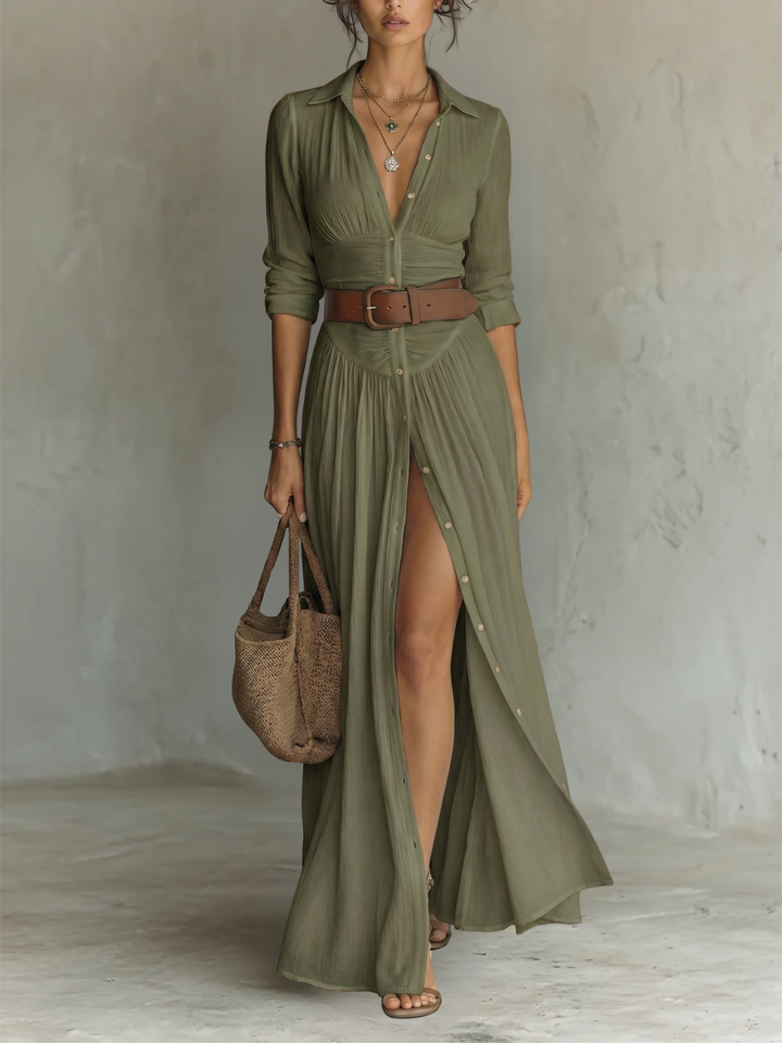Tina | Maxi-kleid mit Reverskragen