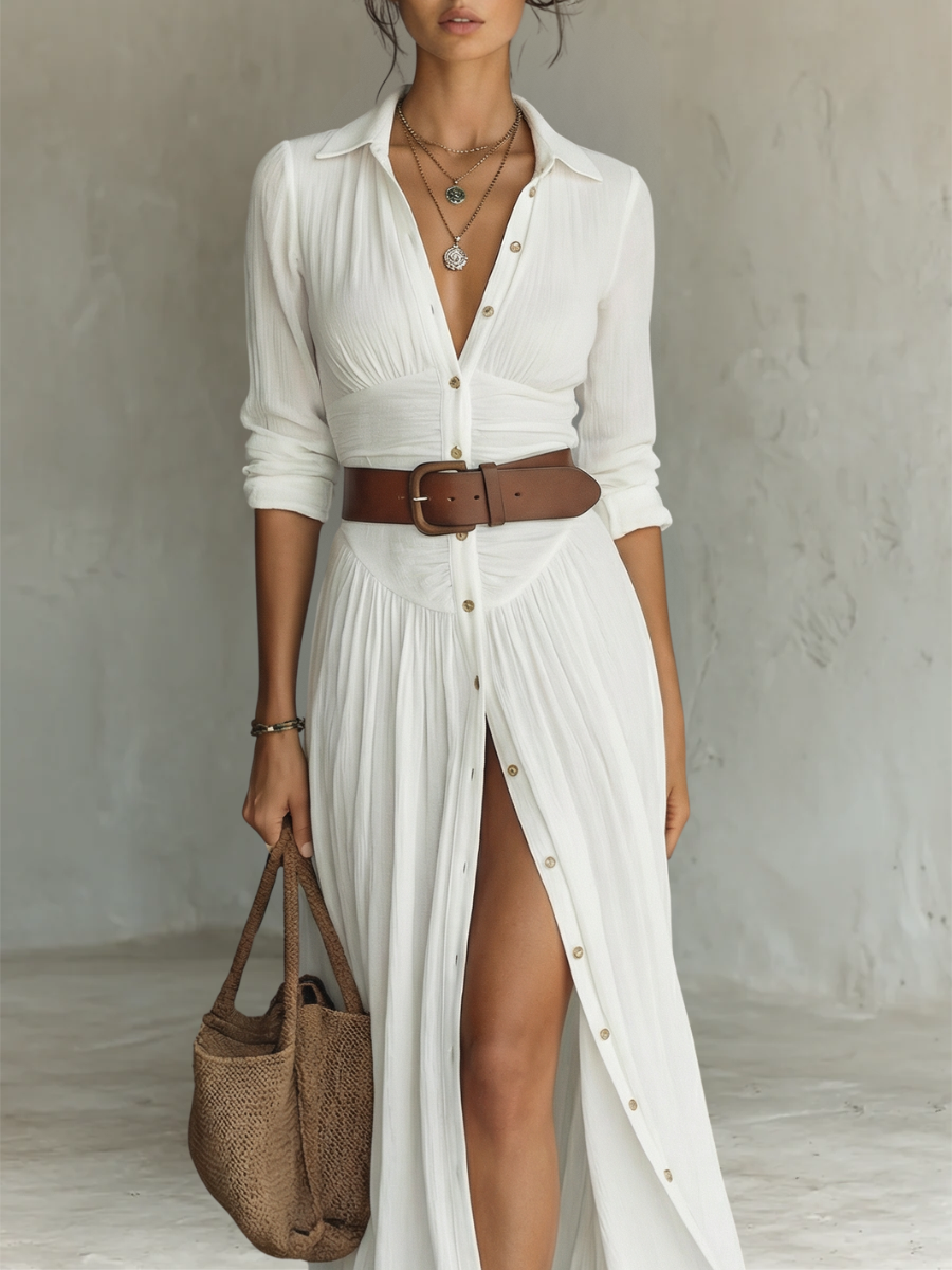 Tina | Maxi-kleid mit Reverskragen