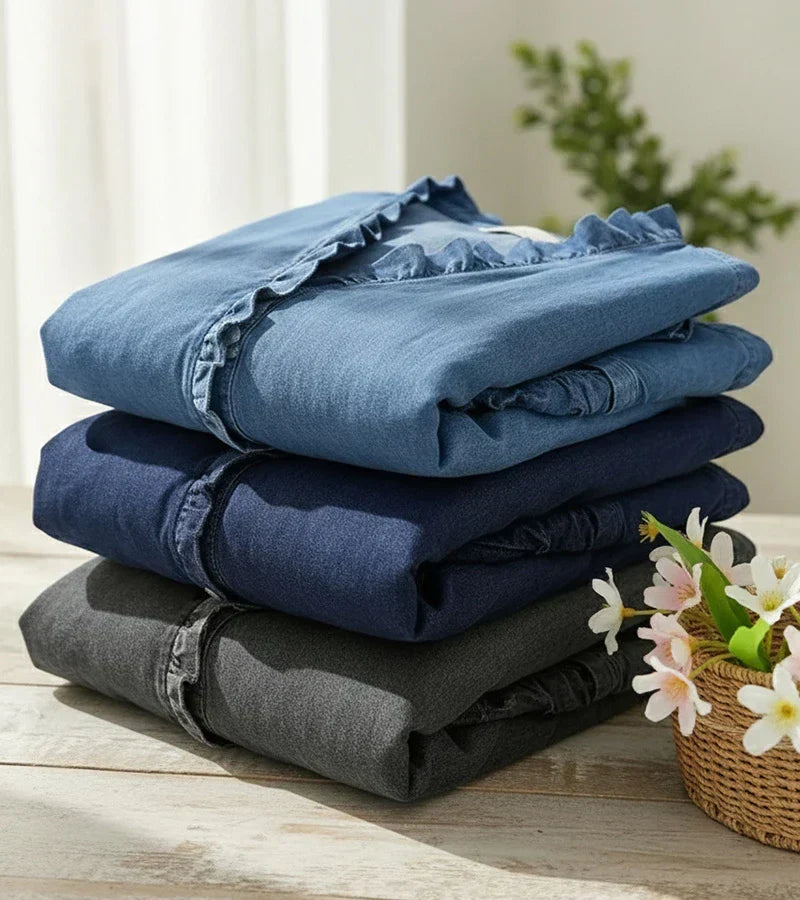 Adele | Bluse mit V-Ausschnitt und Volants