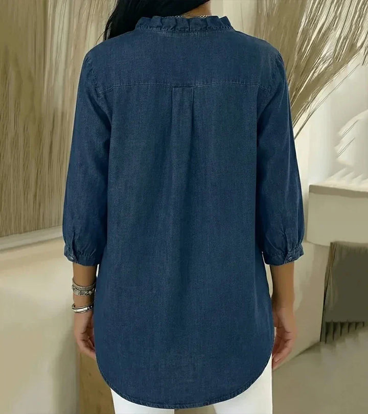 Adele | Bluse mit V-Ausschnitt und Volants