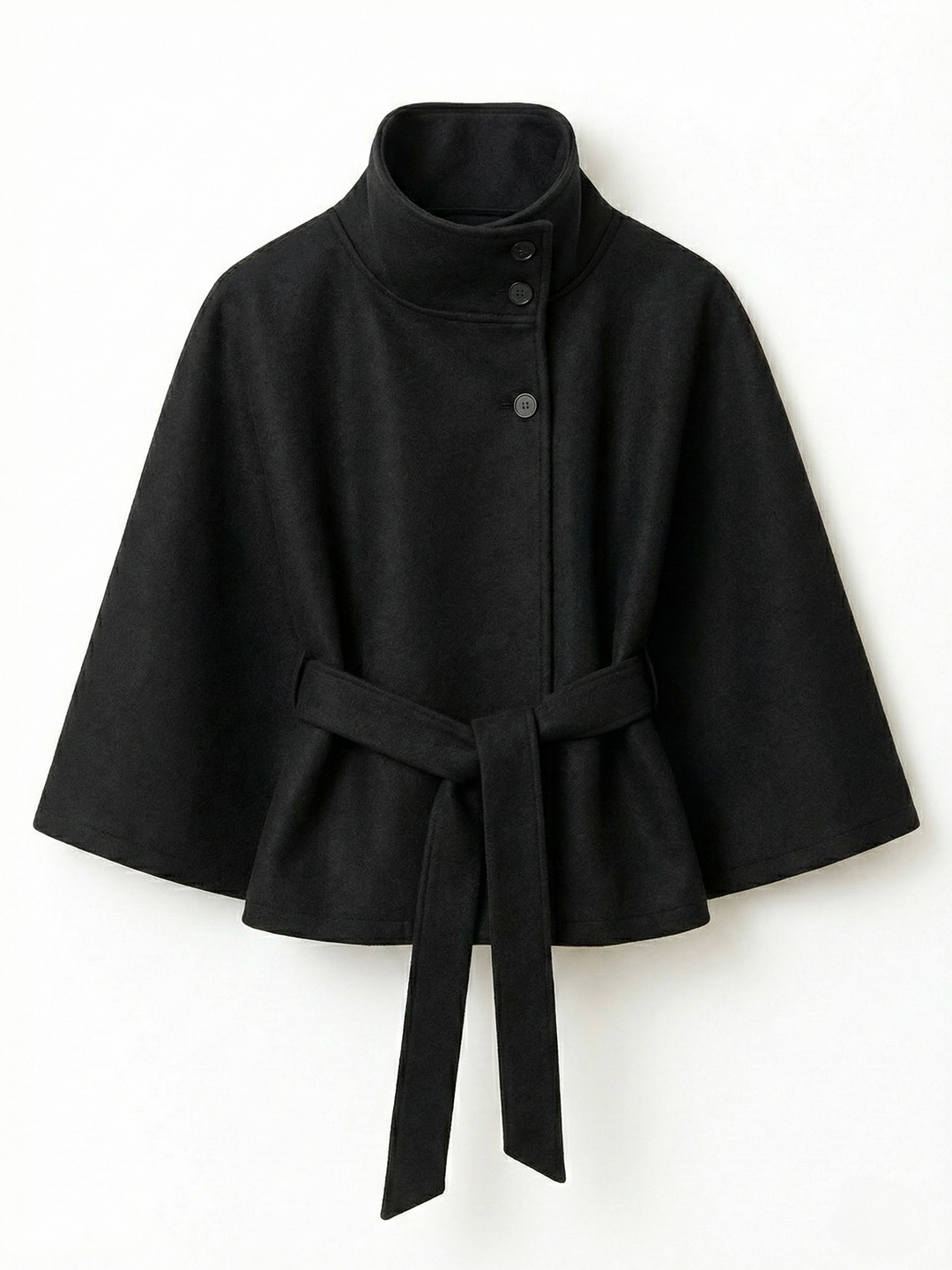 Marie | Cape-Jacke mit hohem Kragen und Gürtel