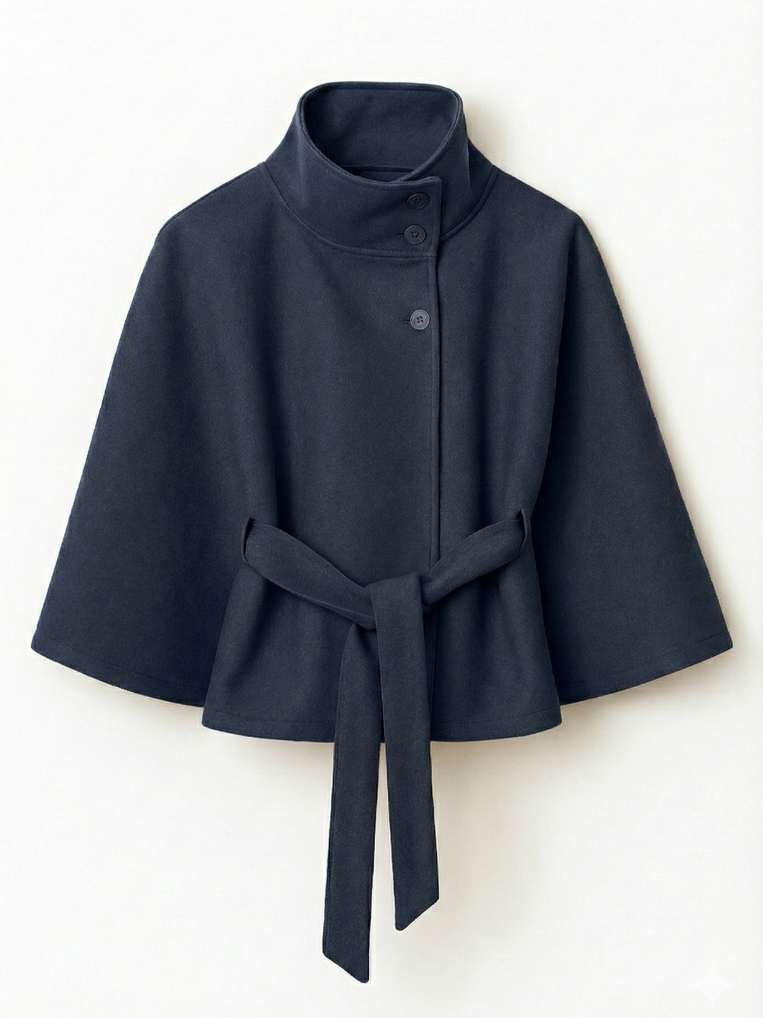 Marie | Cape-Jacke mit hohem Kragen und Gürtel