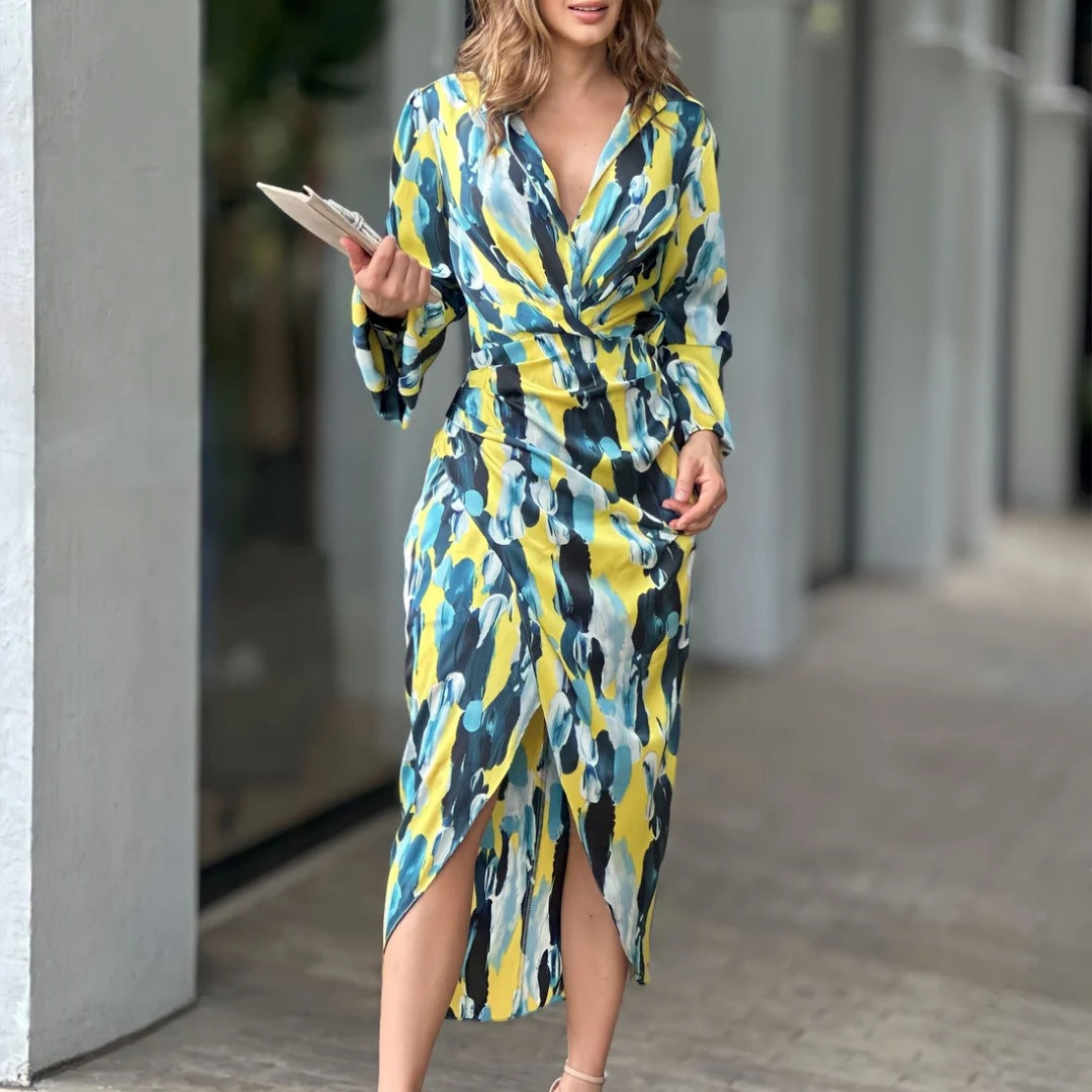 Britt™ | Elegantes asymmetrisches Midikleid