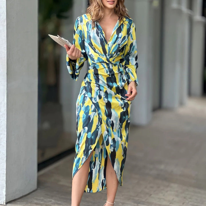 Britt™ | Elegantes asymmetrisches Midikleid