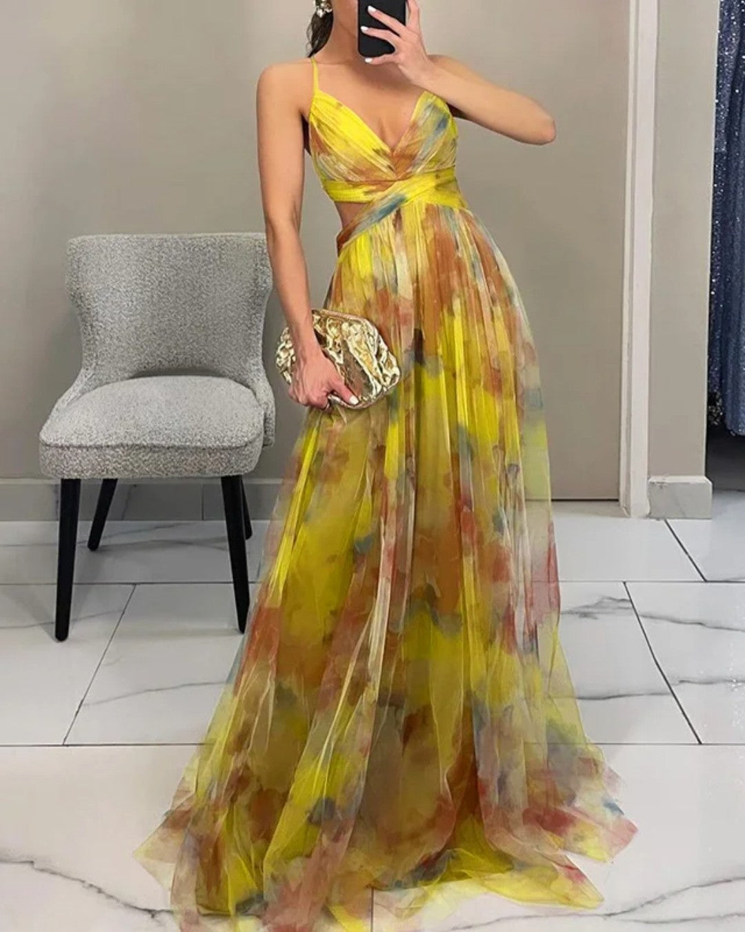 Melina | Zauberhaftes Maxikleid mit Blumenprint
