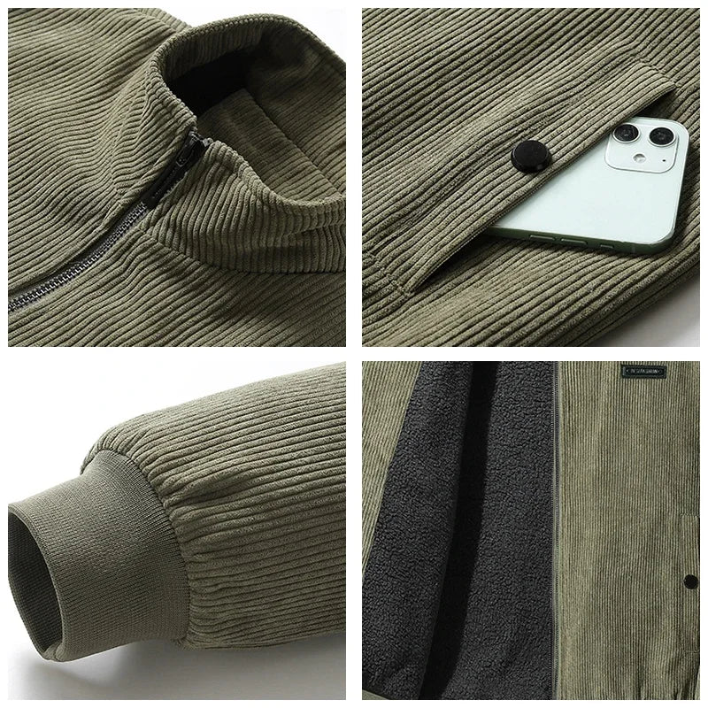 Lukas I Winterwarme Cordjacke – Klassischer Stil mit Fleece-Isolierung
