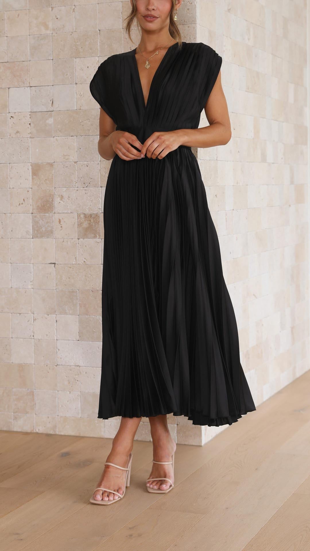 Gloria™ | Plissee-Maxikleid