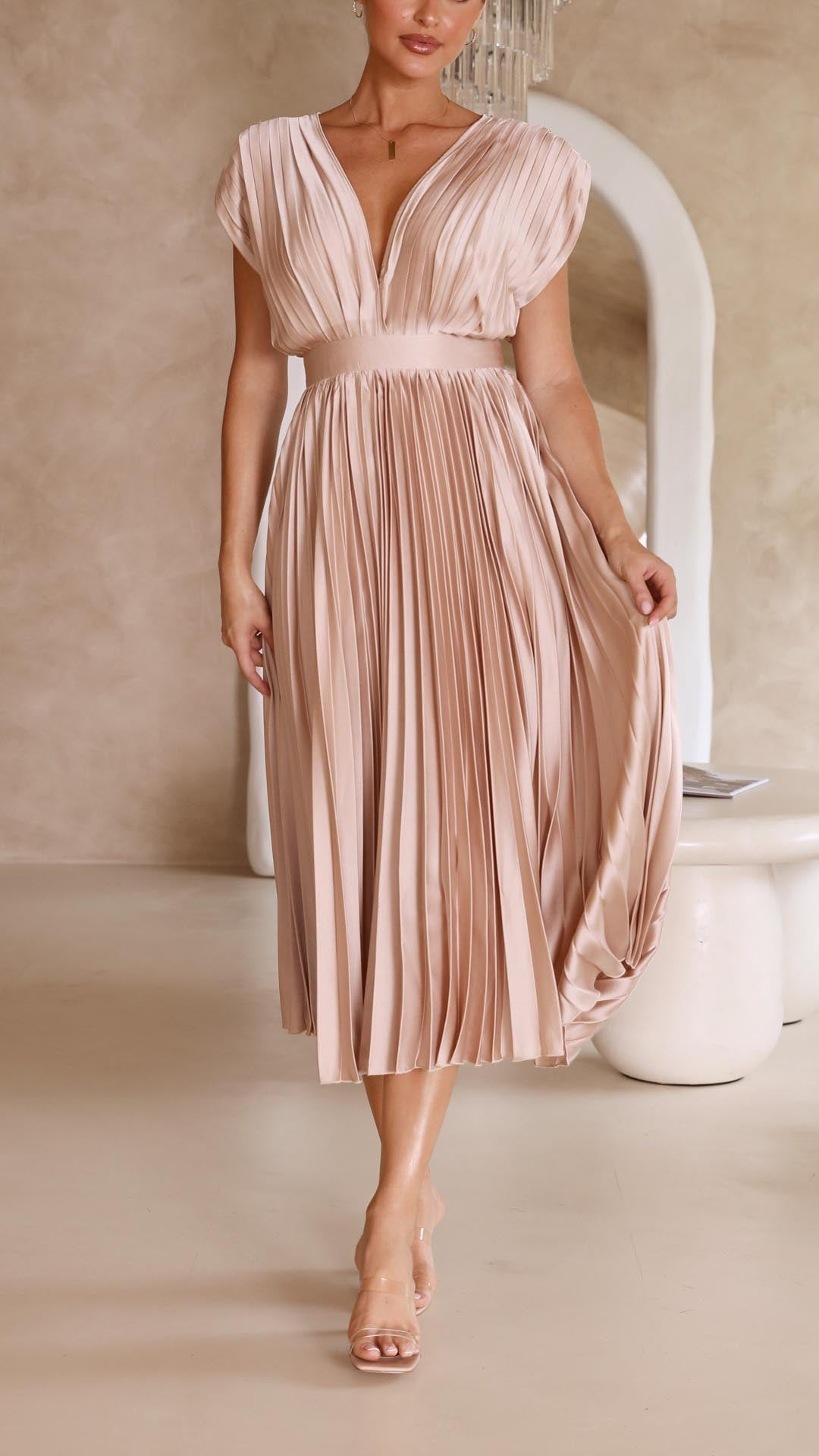 Gloria™ | Plissee-Maxikleid
