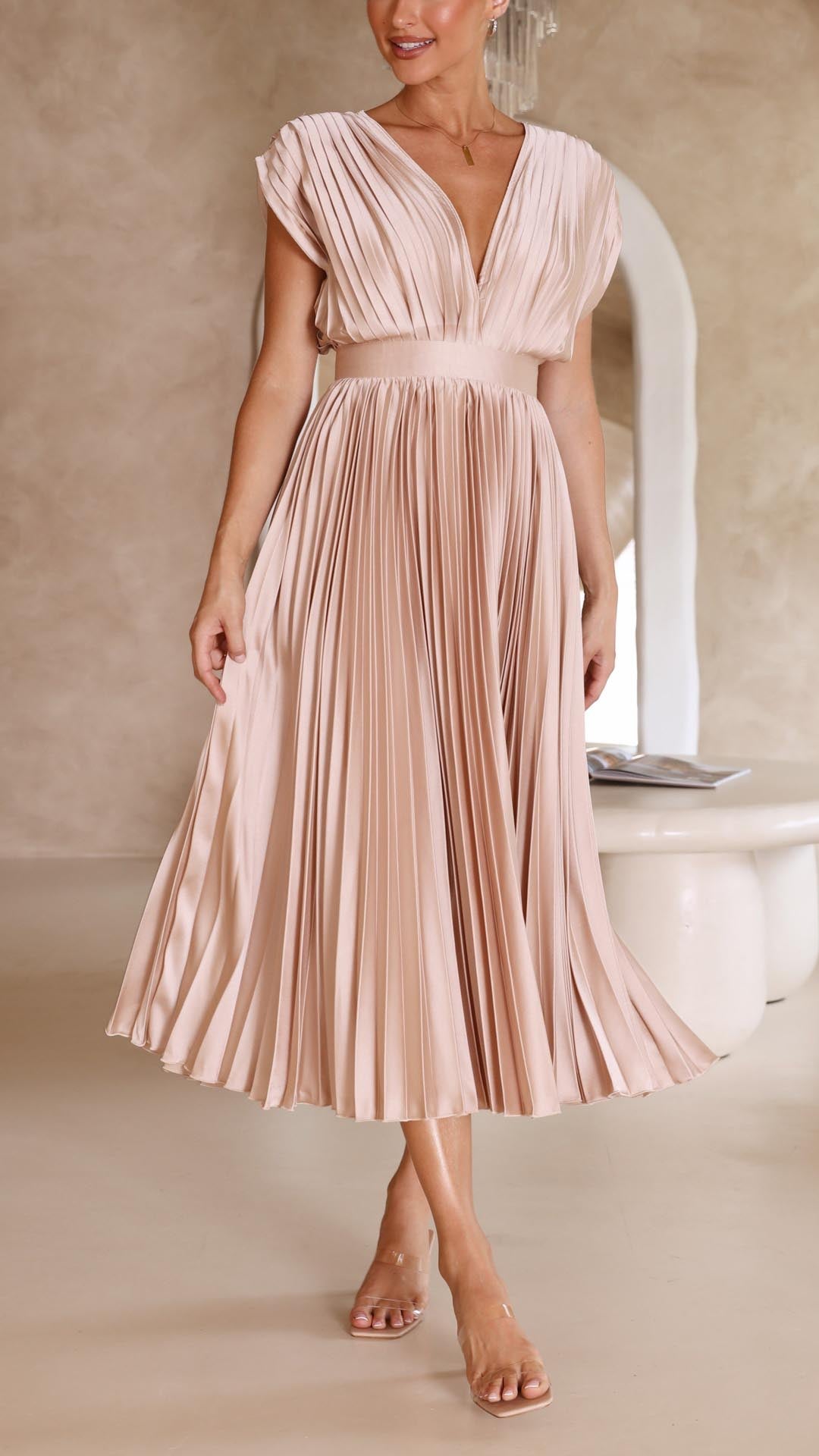 Gloria™ | Plissee-Maxikleid