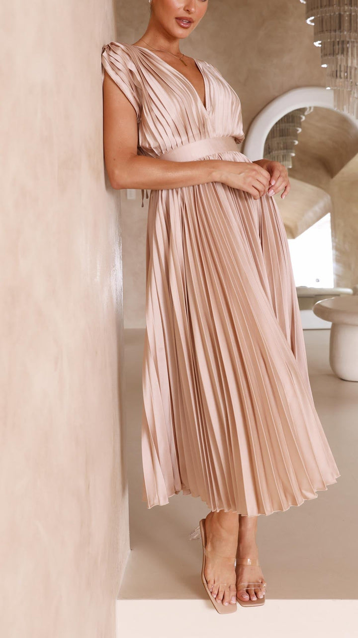 Gloria™ | Plissee-Maxikleid