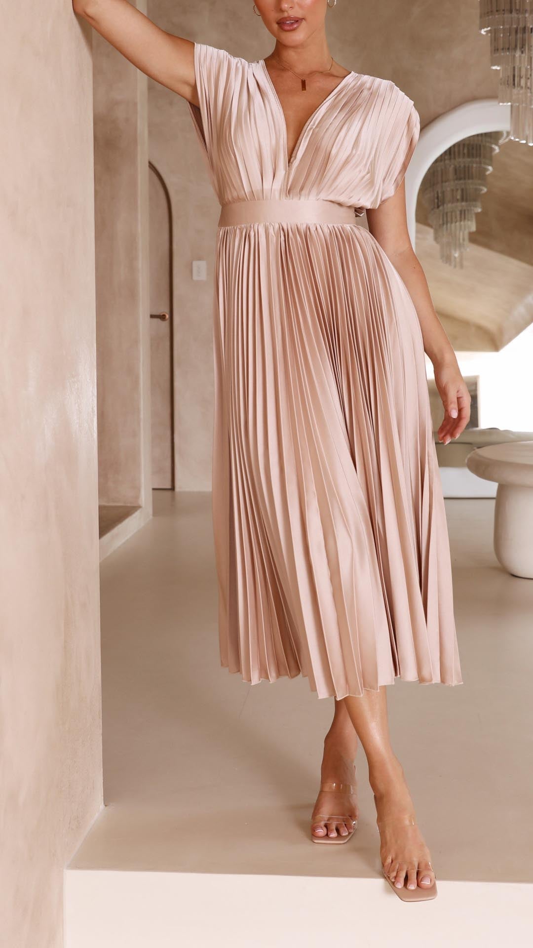 Gloria™ | Plissee-Maxikleid