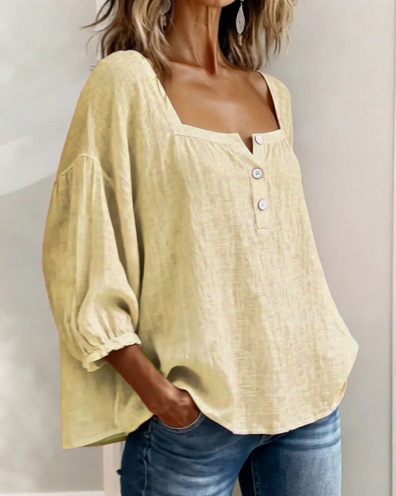Marlies | Luftige Bluse mit Knopfleiste