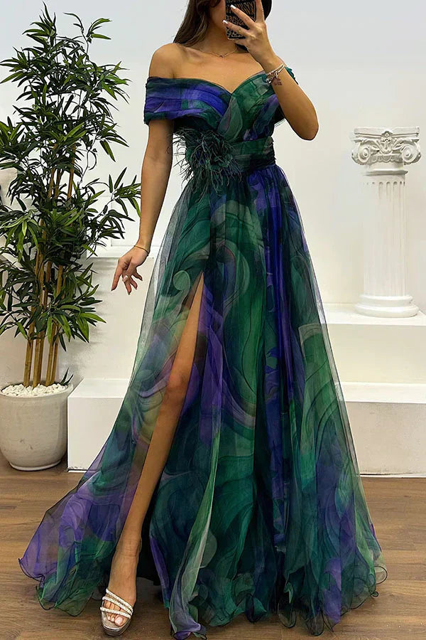 Neris™ | Elegantes Maxikleid mit freien Schultern