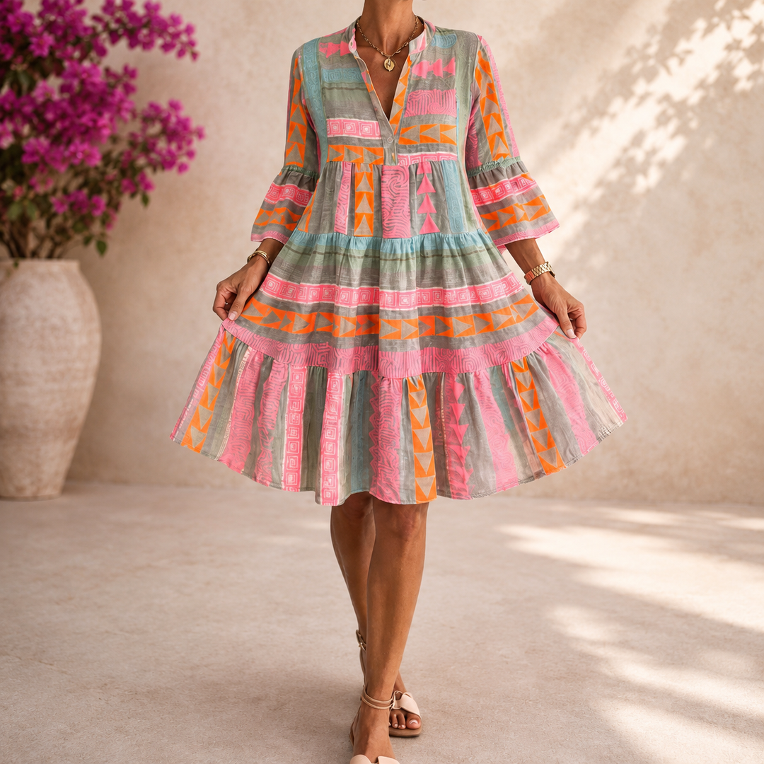 Gerhard | Farbenfrohes Midi-Kleid mit leichtem Sommerlook