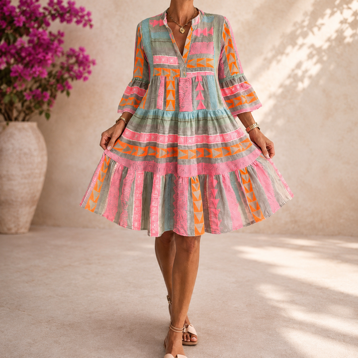 Gerhard | Farbenfrohes Midi-Kleid mit leichtem Sommerlook