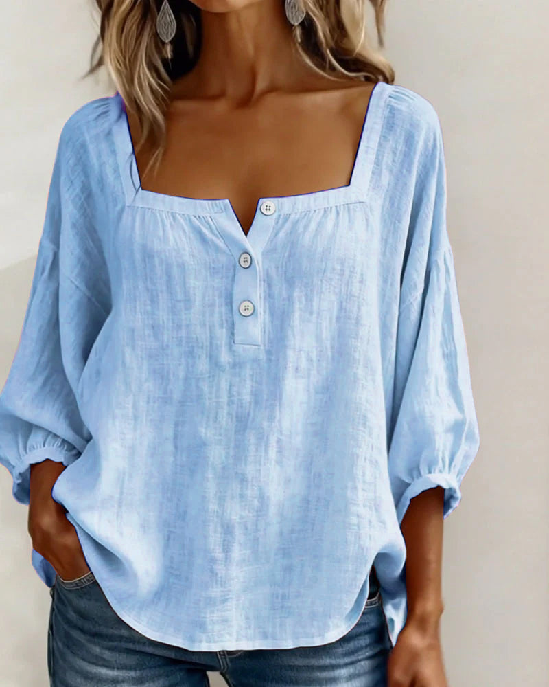 Marlies | Luftige Bluse mit Knopfleiste
