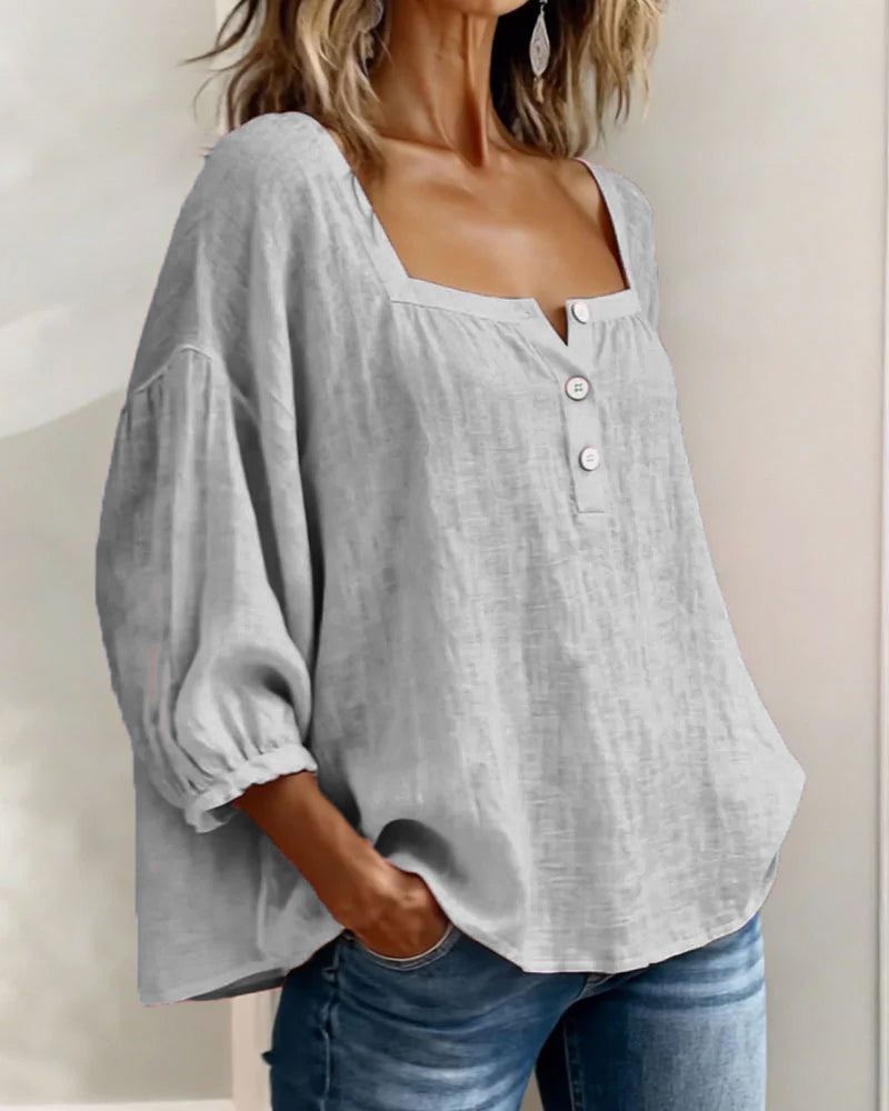 Marlies | Luftige Bluse mit Knopfleiste