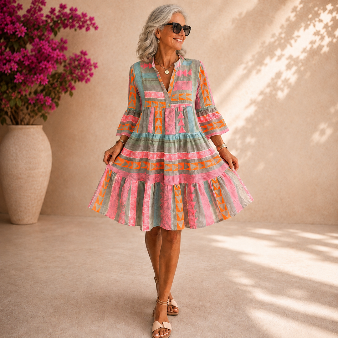 Gerhard | Farbenfrohes Midi-Kleid mit leichtem Sommerlook