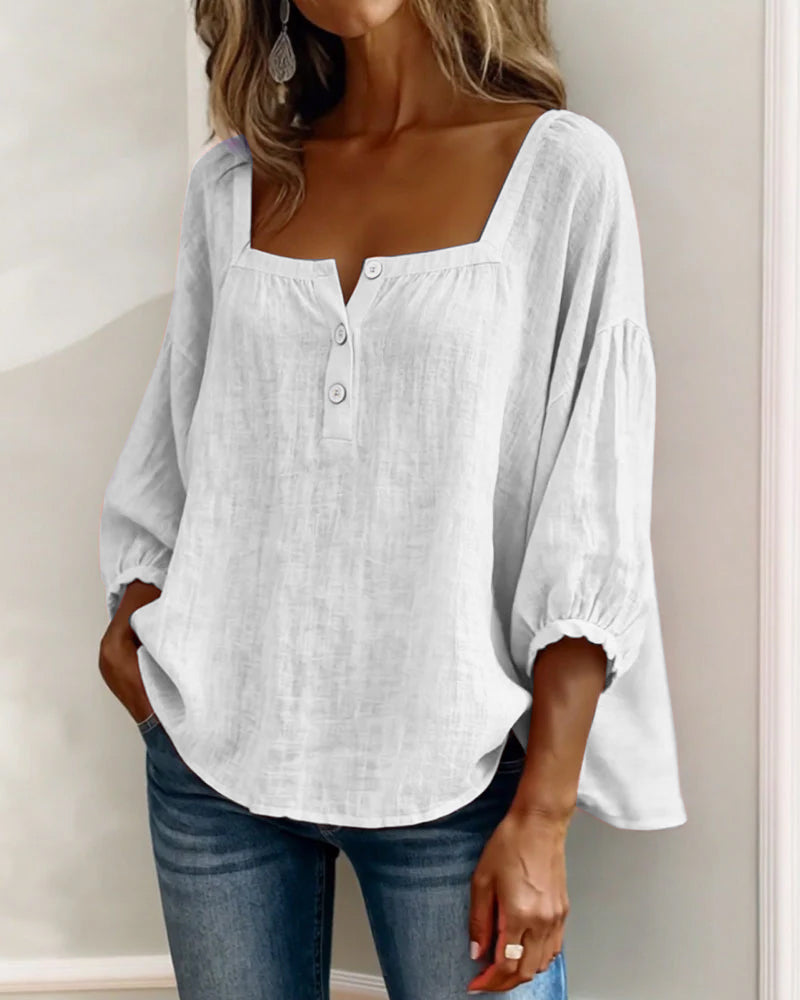 Marlies | Luftige Bluse mit Knopfleiste