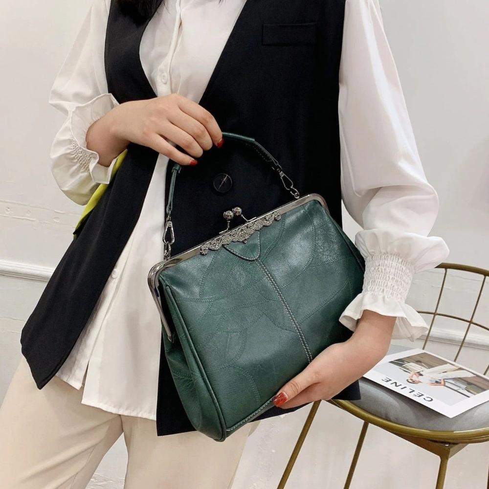 Ingrid | Vintage Kuss-Schloss Handtasche