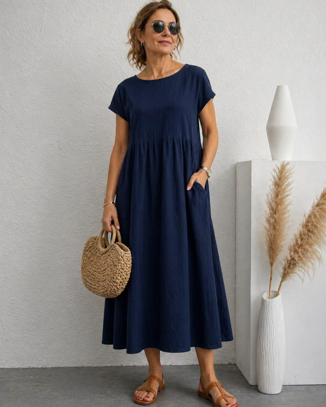 Ingrid | Elegant fließendes Midikleid