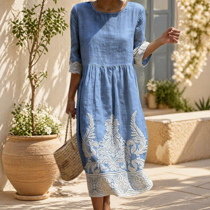 Tiffany | Kleid mit Pflanzen und Blumenmuster
