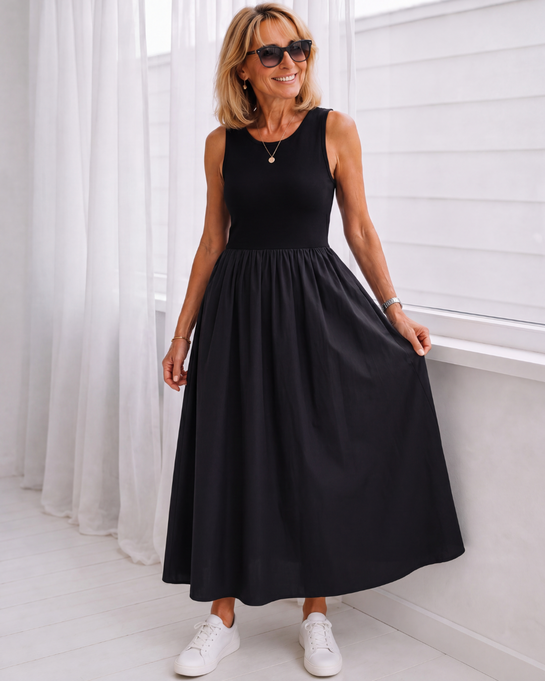 Nora™ | Elegantes Ärmelloses Midikleid