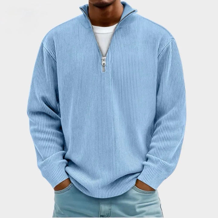 Jonas I Trendiger Herren-Pullover mit Reißverschluss-Kragen