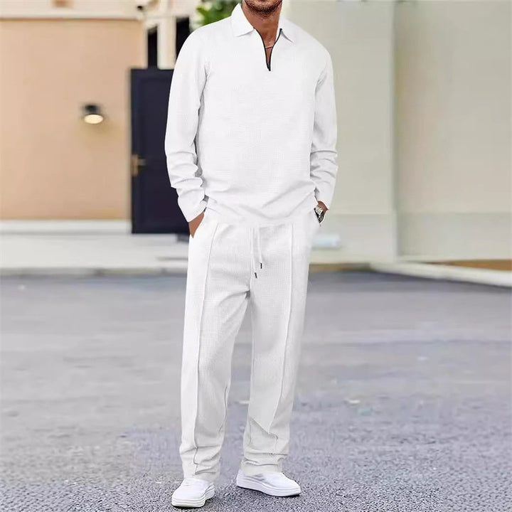 Hermann I Herren-Set aus Waffelstoff: Half-Zip Sweatshirt &amp; Hose