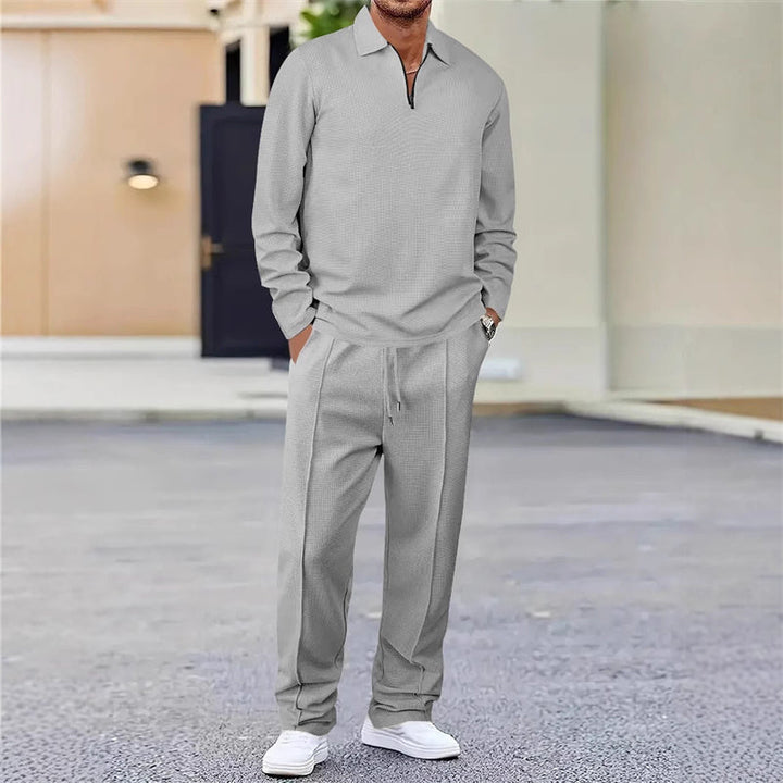 Hermann I Herren-Set aus Waffelstoff: Half-Zip Sweatshirt &amp; Hose