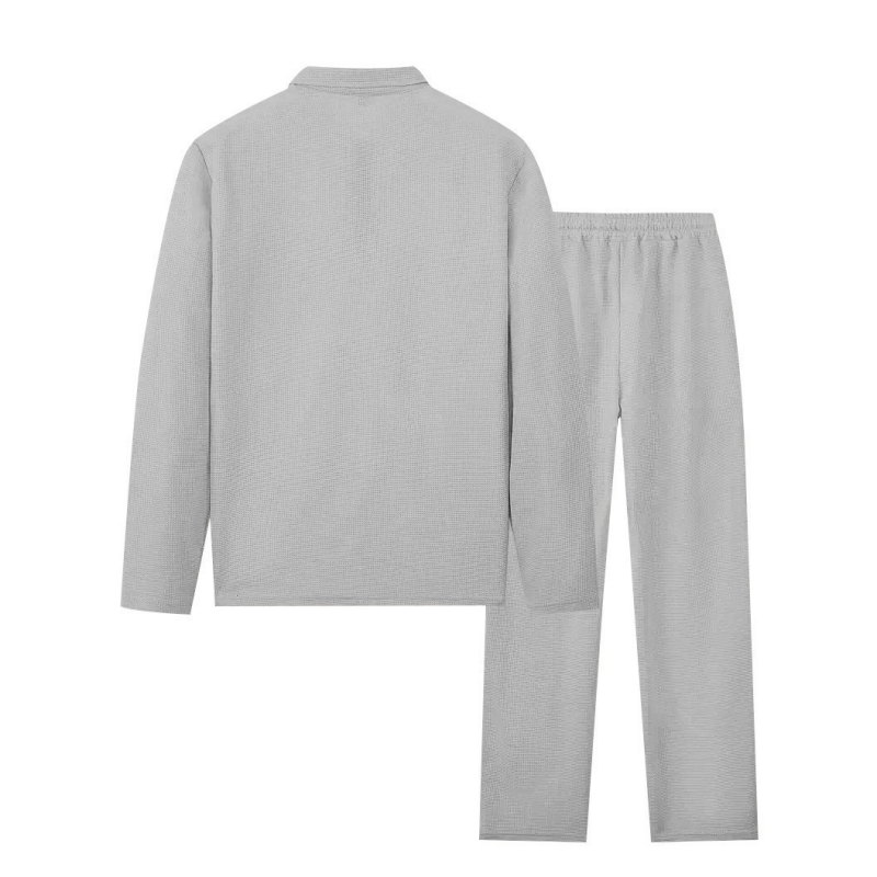 Hermann I Herren-Set aus Waffelstoff: Half-Zip Sweatshirt & Hose