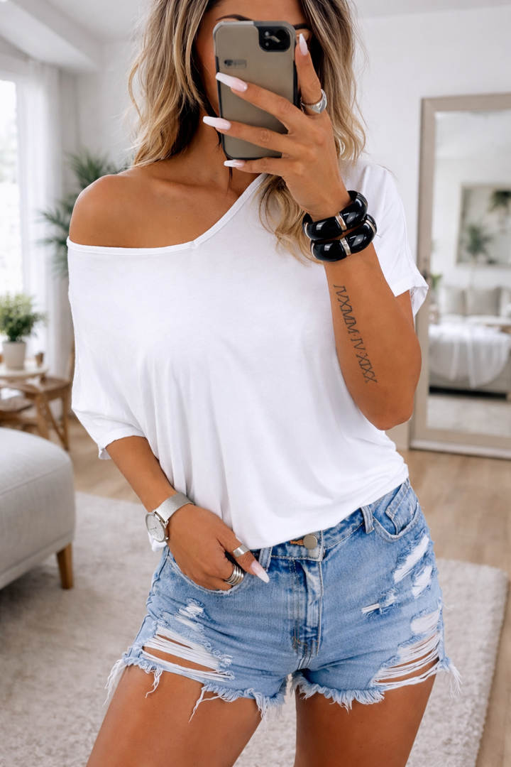 Laura I Damen-T-Shirt mit V-Ausschnitt