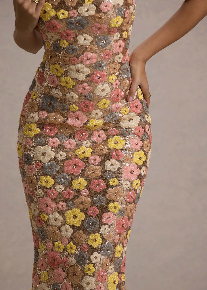 Jennifer™ | Elegantes Maxikleid mit Blumen und Pailletten