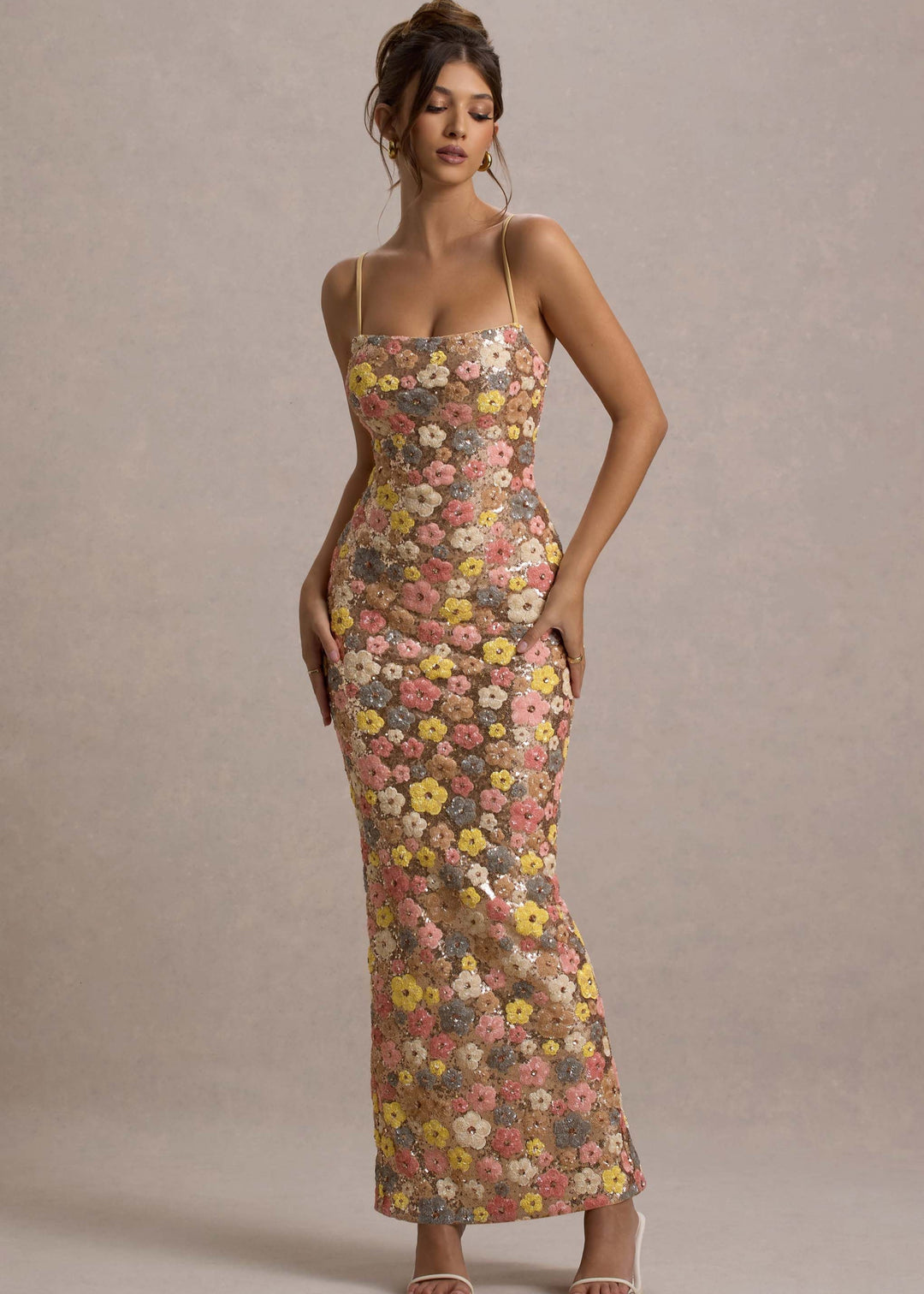 Jennifer™ | Elegantes Maxikleid mit Blumen und Pailletten