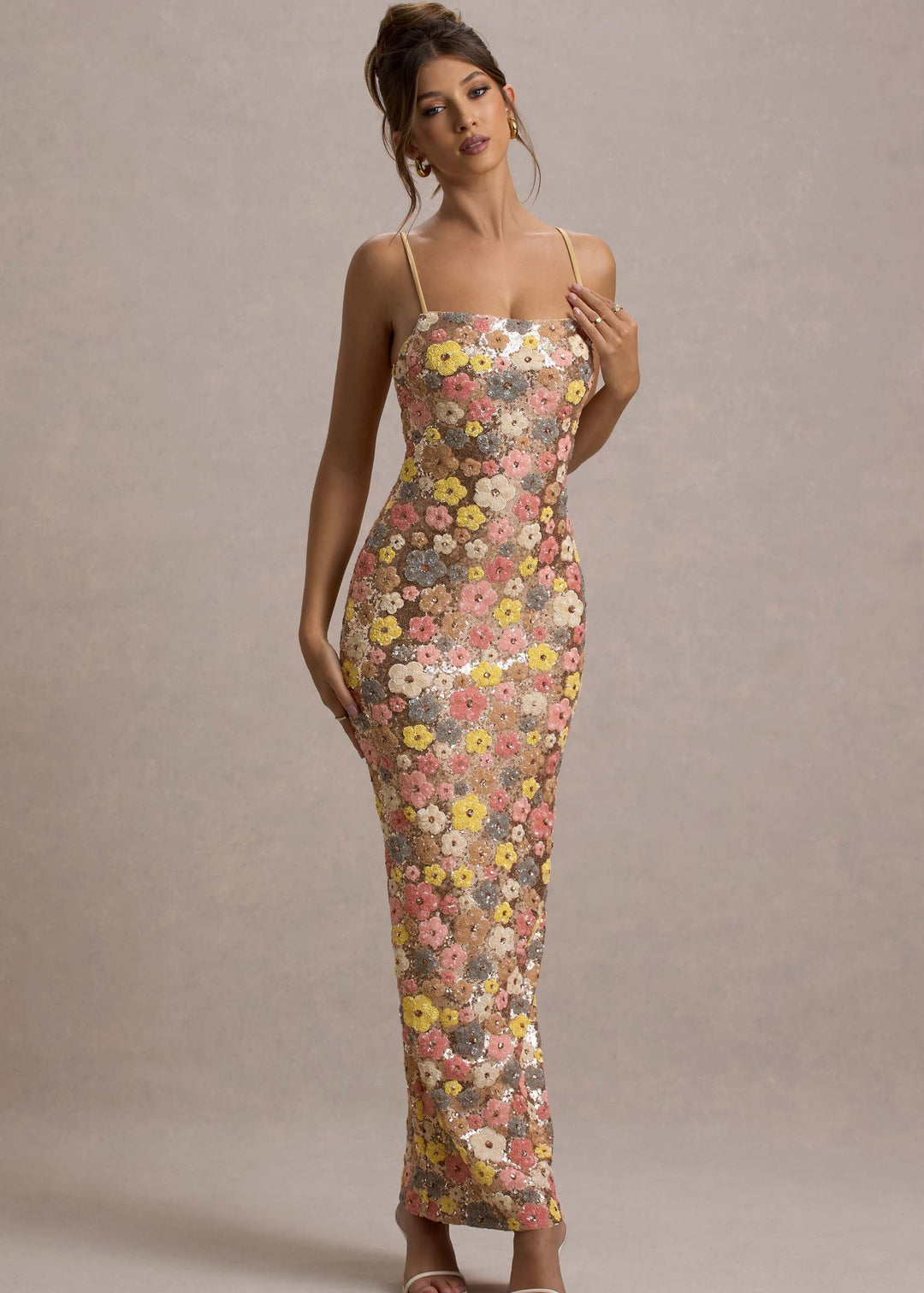 Jennifer™ | Elegantes Maxikleid mit Blumen und Pailletten